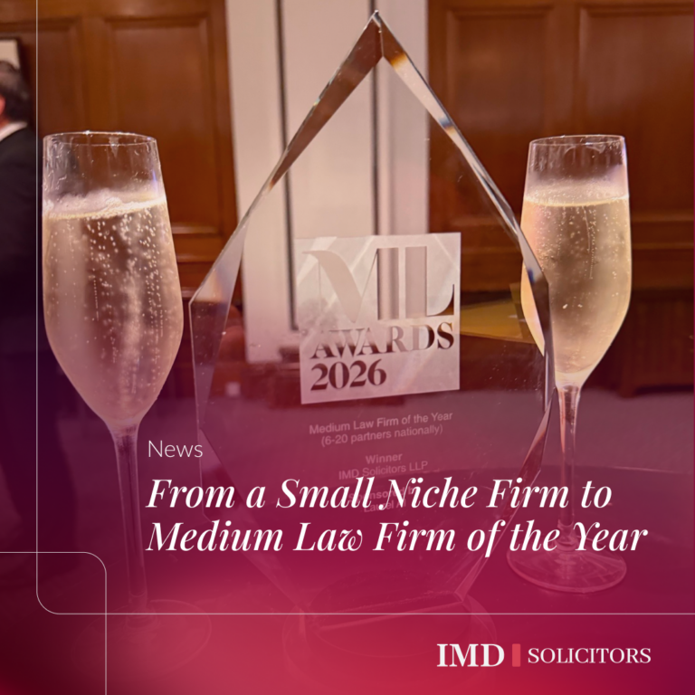 For IMD Solicitors LLP, being named Medium Law Firm of the Year at the Manchester Legal Awards 2026 is one of those moments.